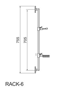 Душевая штанга РМС RACK-6 хром
